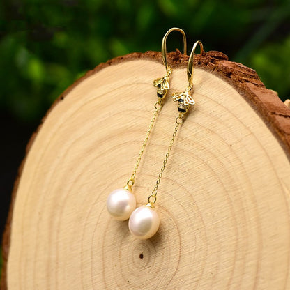 Natural Freshwater Pearl Boutique Bee 925 Silver Earrings