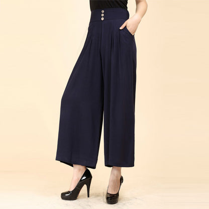 Women's Elastic Waist Wide Leg Pants