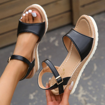 Women's Ankle Buckle Wedge Shoes