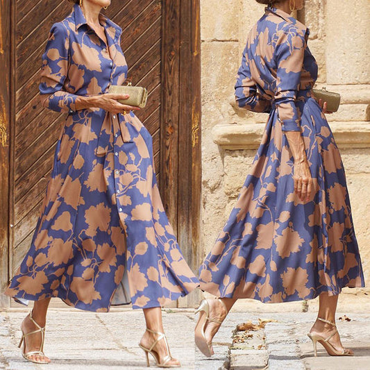 Women's Fashionable Printed Midi Dress