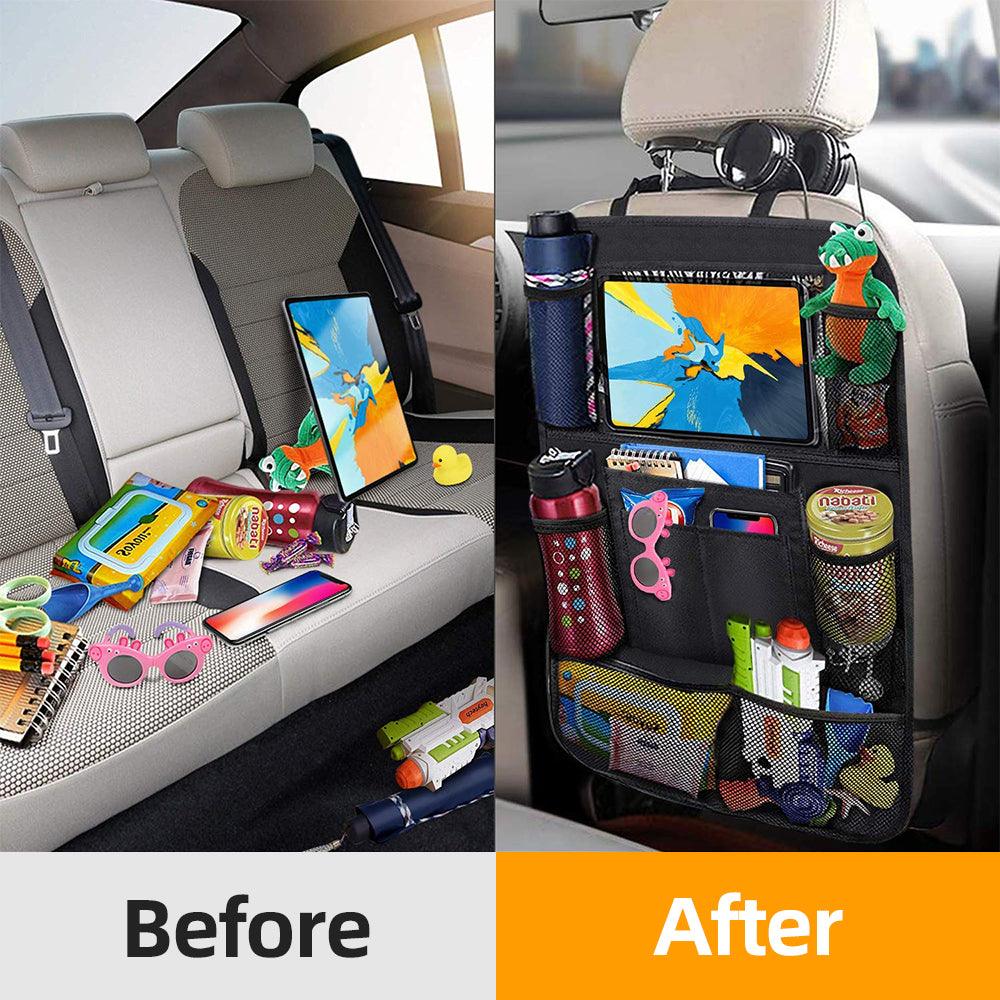 Car Backseat Organizer with Touch Screen Tablet Holder - SteelBlue