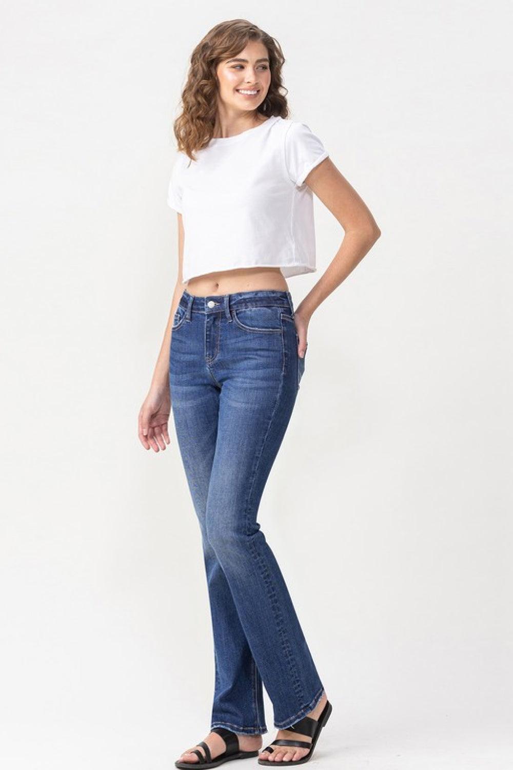 Lovervet Full Size Rebecca Midrise Bootcut Jeans - SteelBlue
