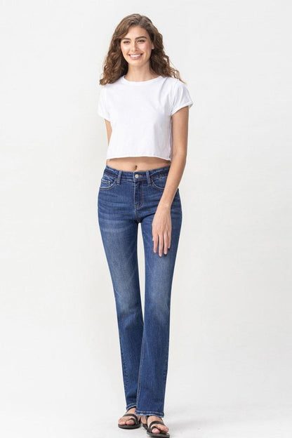 Lovervet Full Size Rebecca Midrise Bootcut Jeans - SteelBlue