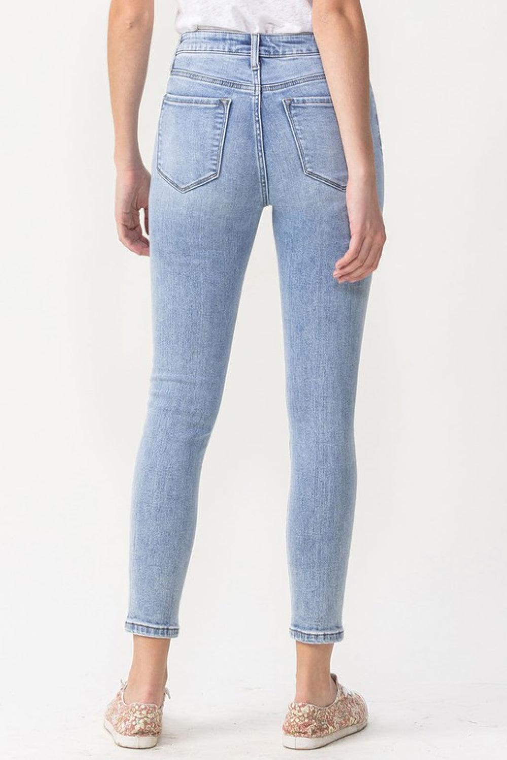 Lovervet Full Size Talia High Rise Crop Skinny Jeans - SteelBlue
