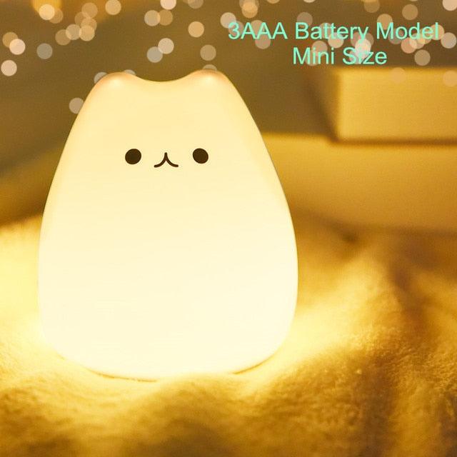 Mini Cat Baby Night Lamp - SteelBlue