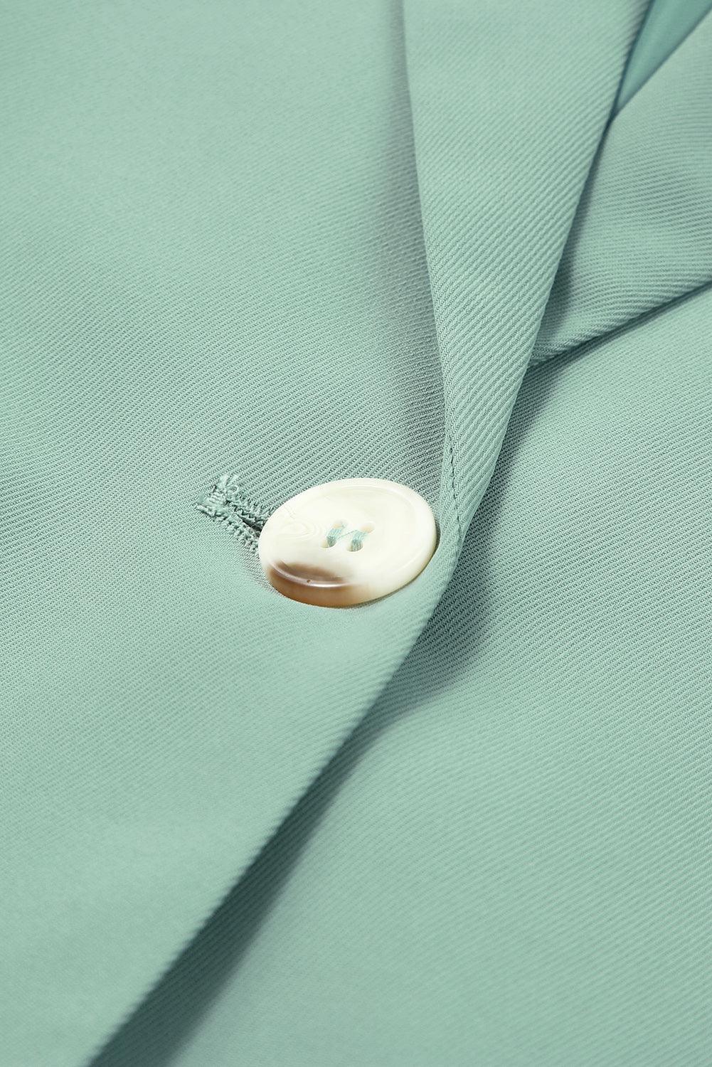 One-Button Flap Pocket Blazer - SteelBlue