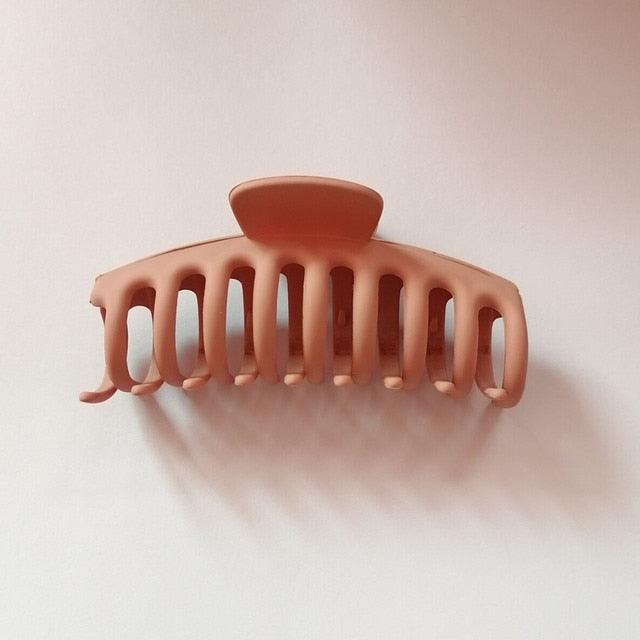 Simple Oval Grasp Hair Claw - SteelBlue