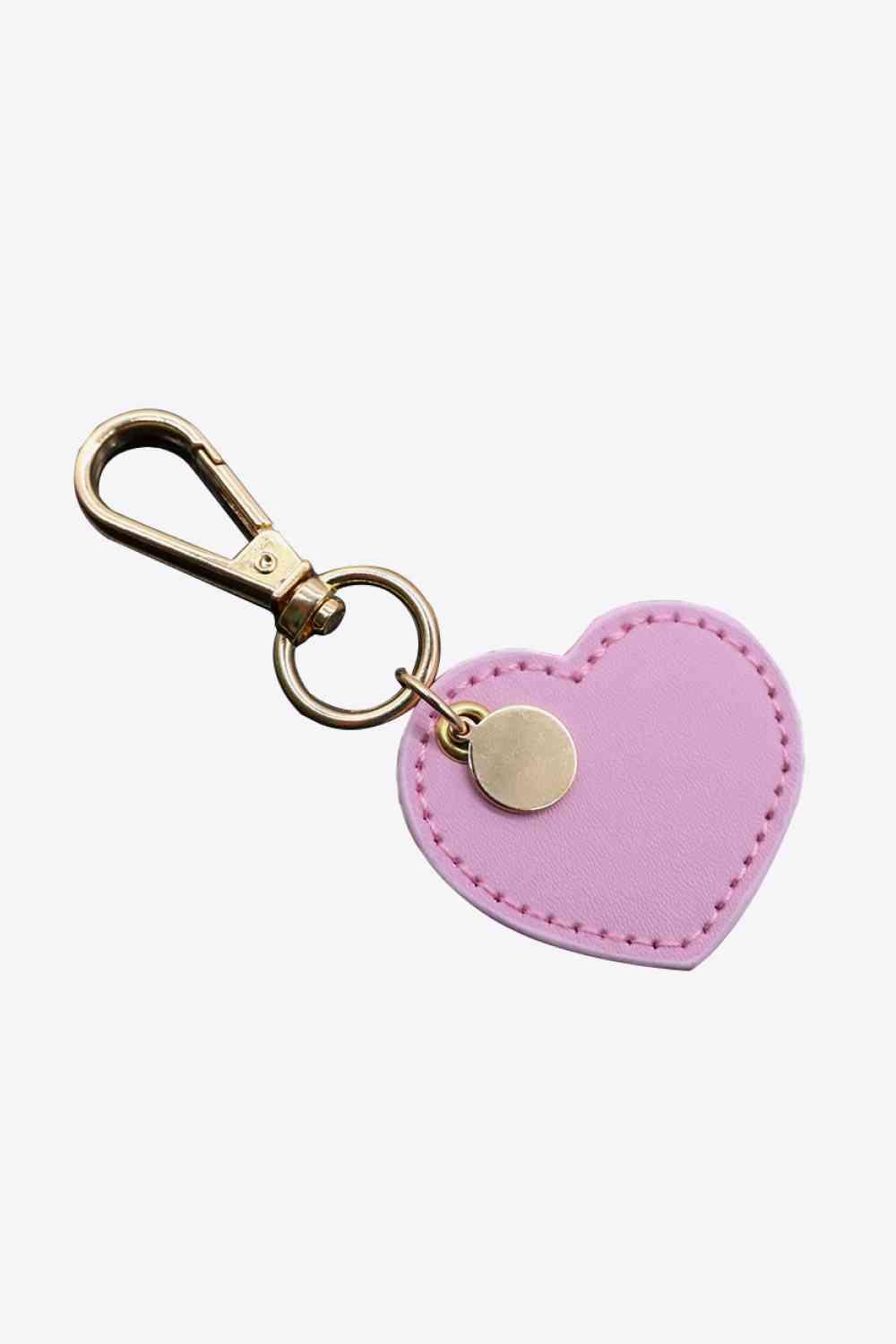 Assorted 4-Pack Heart Shape PU Leather Keychain - SteelBlue & Co.