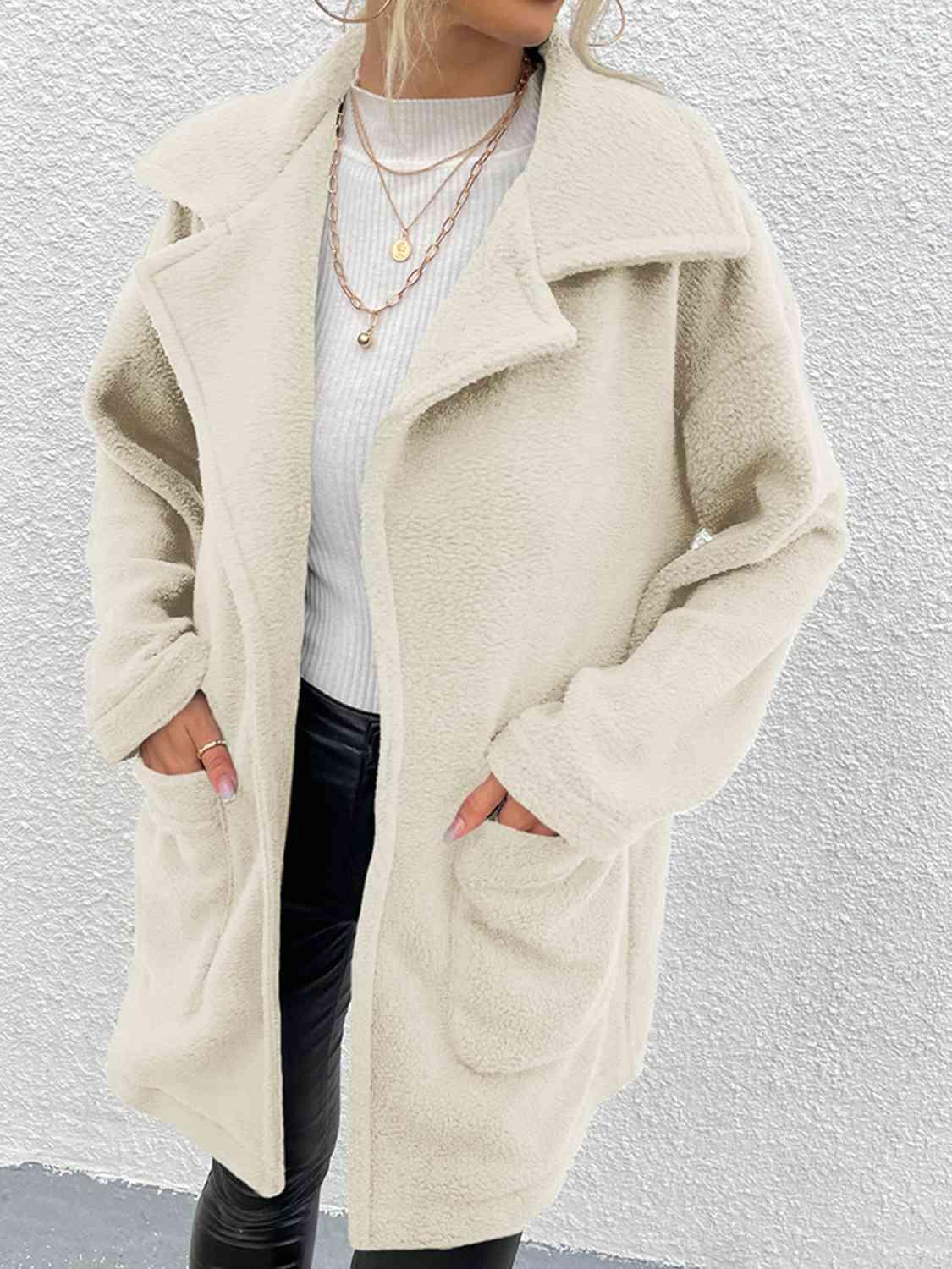 Dropped Shoulder Coat with Pockets - SteelBlue & Co.