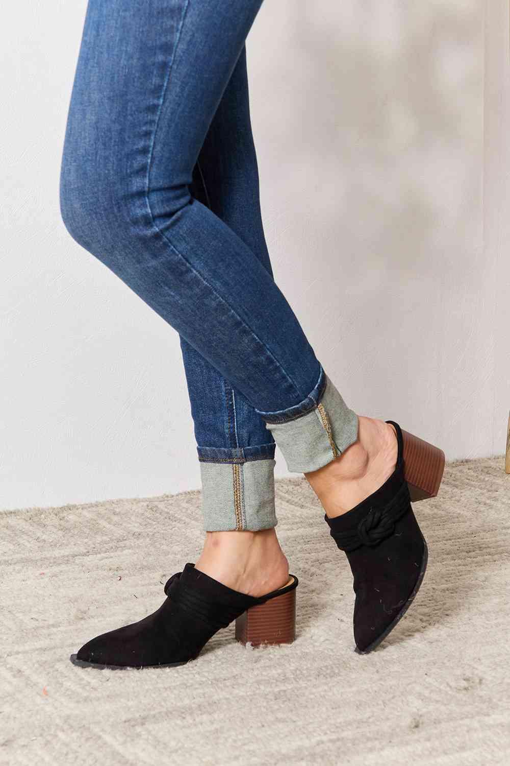 East Lion Corp Pointed-Toe Braided Trim Mules - SteelBlue & Co.