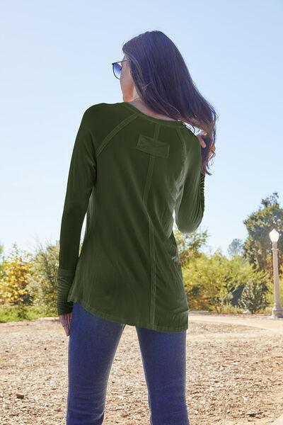Full Size Round Neck Long Sleeve T-Shirt - SteelBlue & Co.