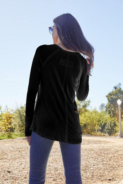 Full Size Round Neck Long Sleeve T-Shirt - SteelBlue & Co.