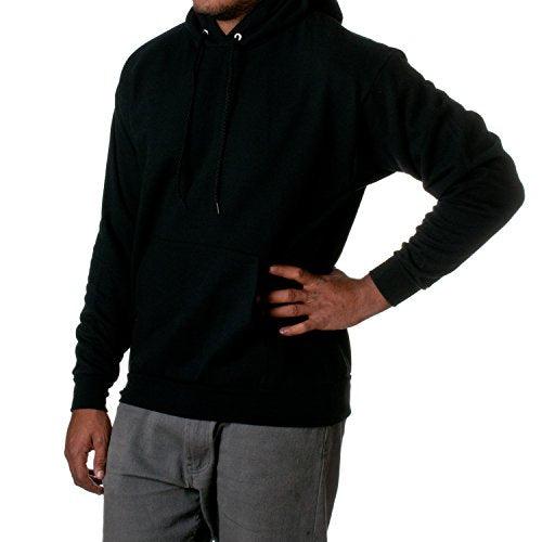 Hanes Men's Pullover EcoSmart Hooded Sweatshirt, Black, Large - SteelBlue & Co.