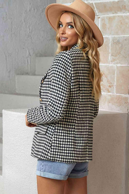 Houndstooth Double-Breasted Blazer - SteelBlue & Co.